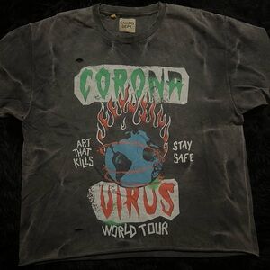 Gallery Dept Charcoal Tee with Green Accents